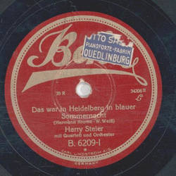Harry Steier - Das war in Heidelberg in blauer Sommernacht / Am wunderschnen Rhein