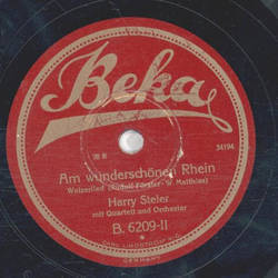 Harry Steier - Das war in Heidelberg in blauer Sommernacht / Am wunderschnen Rhein