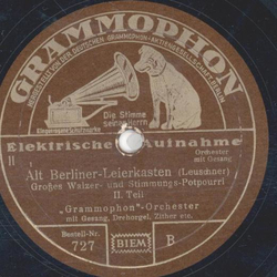 Grammophon Orchester - Alt Berlin Leierkasten 1. Teil / 2. Teil