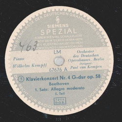 Wilhelm Kempff - Klavierkonzert Nr. 4 G-dur op. 58, Teil 5 und 1