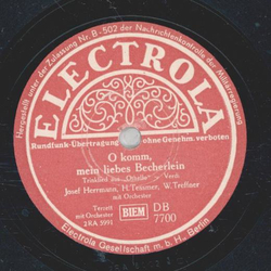 Josef Hermann, H. Tessmer, W.Treffner - I Komm mein...