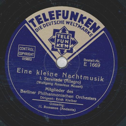 Mitglieder des Berliner Philharmonischen Orchesters, Dir.: Erich Kleiber - Eine kleine Nachmusik (2 Platten)