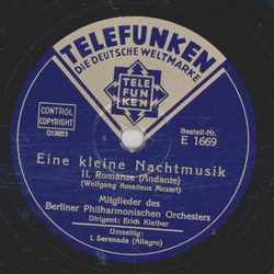 Mitglieder des Berliner Philharmonischen Orchesters, Dir.: Erich Kleiber - Eine kleine Nachmusik (2 Platten)