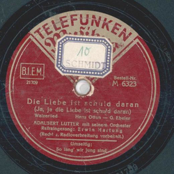 Adalbert Lutter - Die Liebe ist Schuld daran / So lang...