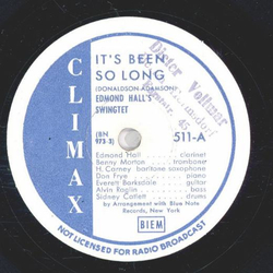 Edmond Halls Swingtet - Its been so long / I cant believe...