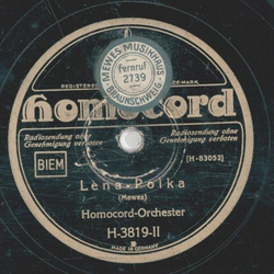 Homocord Orchester - Kuckuck / Lena Polka