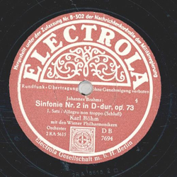 Karl Bhm - Sinfonie Nr.2 in D-dur, op. 73 1. Satz Teil III und Schlu