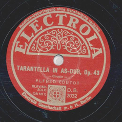 Alfred Cortot - Fantasie in F-Moll, Op.49 / Tarantella in As-Dur, Op. 43 (2 Plattten)