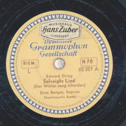 Erna Berger - Solveighs Lied / Mariä Wiegenlied