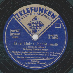 Mitglieder des Berliner Philharmonischen Orchesters, Dir.: Erich Kleiber - Eine kleine Nachmusik (2 Platten)