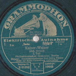 Philharmonisches Orchester, Berlin: Julius Prwer - Kaiser Walzer 1.Teil / 2. Teil