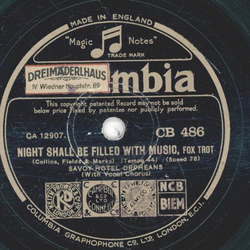 Savoy Hotel Orpheans - Ooh! That Kiss / Night shall be files with music