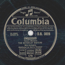 The Beverley Sisters - Mother Never told me / Undecided