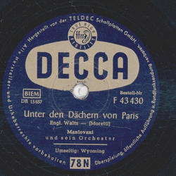 Mantovani - Unter den Dächern von Paris / Wyoming