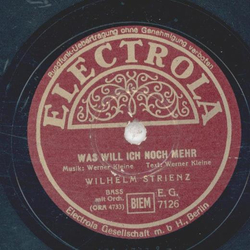 Wilhelm Strienz - Was will ich noch mehr / Ich spiel auf meiner Geige