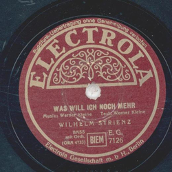 Wilhelm Strienz - Was will ich noch mehr / Ich spiel auf...