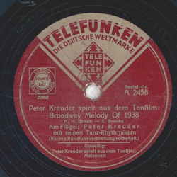 Peter Kreuder - Peter Kreuder spielt aus dem Tonfilm: Maienzeit / Peter Kreuder spielt aus dem Tonfilm: Broadway Melody of 1938