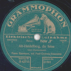Franz Baumann - In jedem vollen Glase / Alt-Heidelberg, du feine