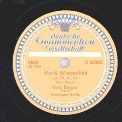 Erna Berger - Solveighs Lied / Mariä Wiegenlied