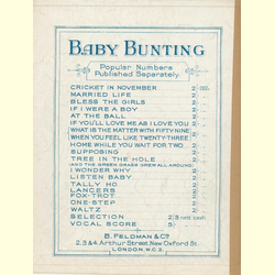 Notenheft / music sheet - Baby Bunting