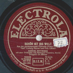 Marcel Wittrisch - Schön ist die Welt / Liebste, glaub an...