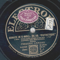 Frederic Lamond - Sonate in c-moll, Op.13, Pathetique (2...
