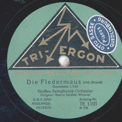 Bruno Seidler-Winkler - Die Fledermaus, Ouvertütre Teil I...