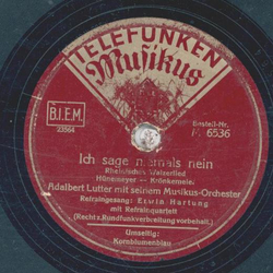 Adalbert Lutter - Ich sage niemals nein / Kornblumenblau
