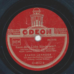 Zarah Leander - Von der Puszta will ich trumen / Kann denn Liebe Snde sein?