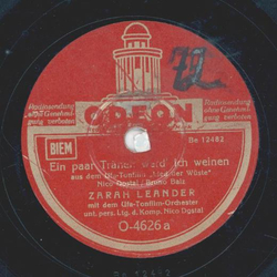 Zarah Leander - Ein paar Tränen werd ich weinen / Heut...