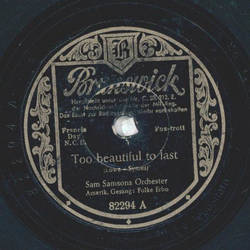 Sam Samsons-Orchester - Too beautiful to last / Minnie from Trinidad