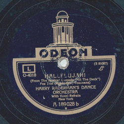 Harry Radermans Dance Orchestra with Vocal Refrain - Sweet Marie / Hallelujah