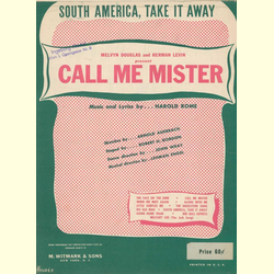 Notenheft / music sheet - South America, Take It Away