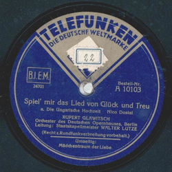 Rupert Glawitsch - Mrchentraum der Liebe / Spiel mir das Lied von Glck und Treu