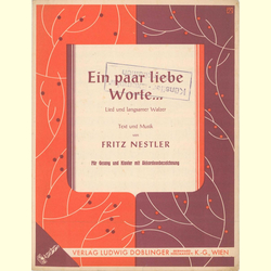 Notenheft / music sheet - Ein paar liebe Worte