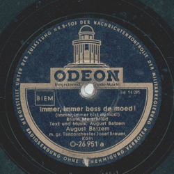 August Batzem / Karl Berbuer - Immer, immer bess de moed!...