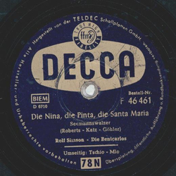 Rolf Simson, Die Benicarlos - Die Nina, die Pinta, die...