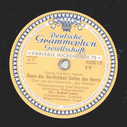 Rudolf Lamy - Halleluja / Denn die Herrlichkeit Gottes des Herrn