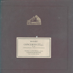 Wanda Landowska - Mozart Concerto D-Dur K. 537 (4 Platten)