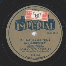 Johannes Schler - Ballettmusik No. 2 aus Rosamunde / Zwischenaktmusik No. 3 zu Rosamunde