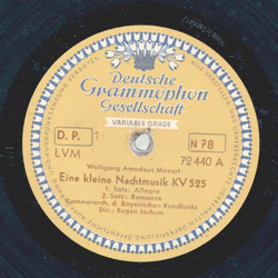 Eugen Jochum - Eine kleine Nachtmusik KV 525 Satz 1. und 2. / Eine kleine Nachtmusik KV 525 Satz 3. und 4.
