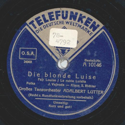 Adalbert Lutter - Die blonde Luise / Kurz und gut