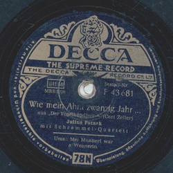 Julius Patzak - Mei Muatterl war a Wanerin / Wie mein Ahnt zwanzig Jahr