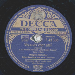 Margot Hielscher - Vis-a-vis cher ami / Greif nicht nach...