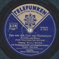 Willi Weiss - Bremer Stadtmusikanten / Das war der Graf von Rdesheim 