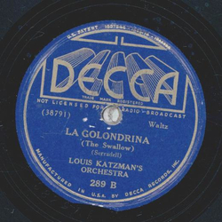 Louis Katzmans Orchestra - Speak to me of Love / La Golondrina