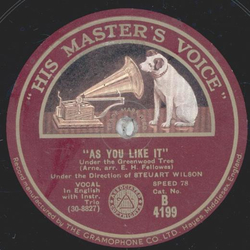 Steuart Wilson - As you like it: Under the Greenwood Tree...
