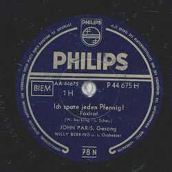 John Paris - Ich spare jeden Pfennig / Zuckersüß