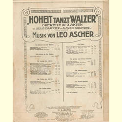 Notenheft / music sheet - Prinzessin Walzer