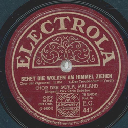 Chor der Scala Mailand - Sehet die Wolken am Himmel...